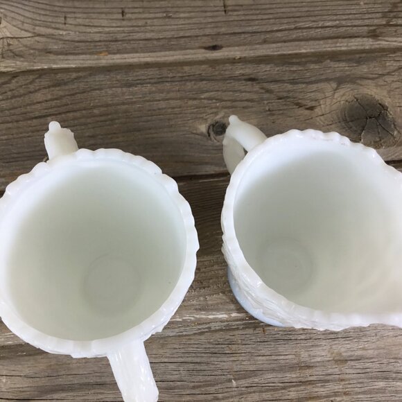 Westmoreland Bramble Maple Leaf Milk Glass Sugar and Creamer - Picture 9 of 10